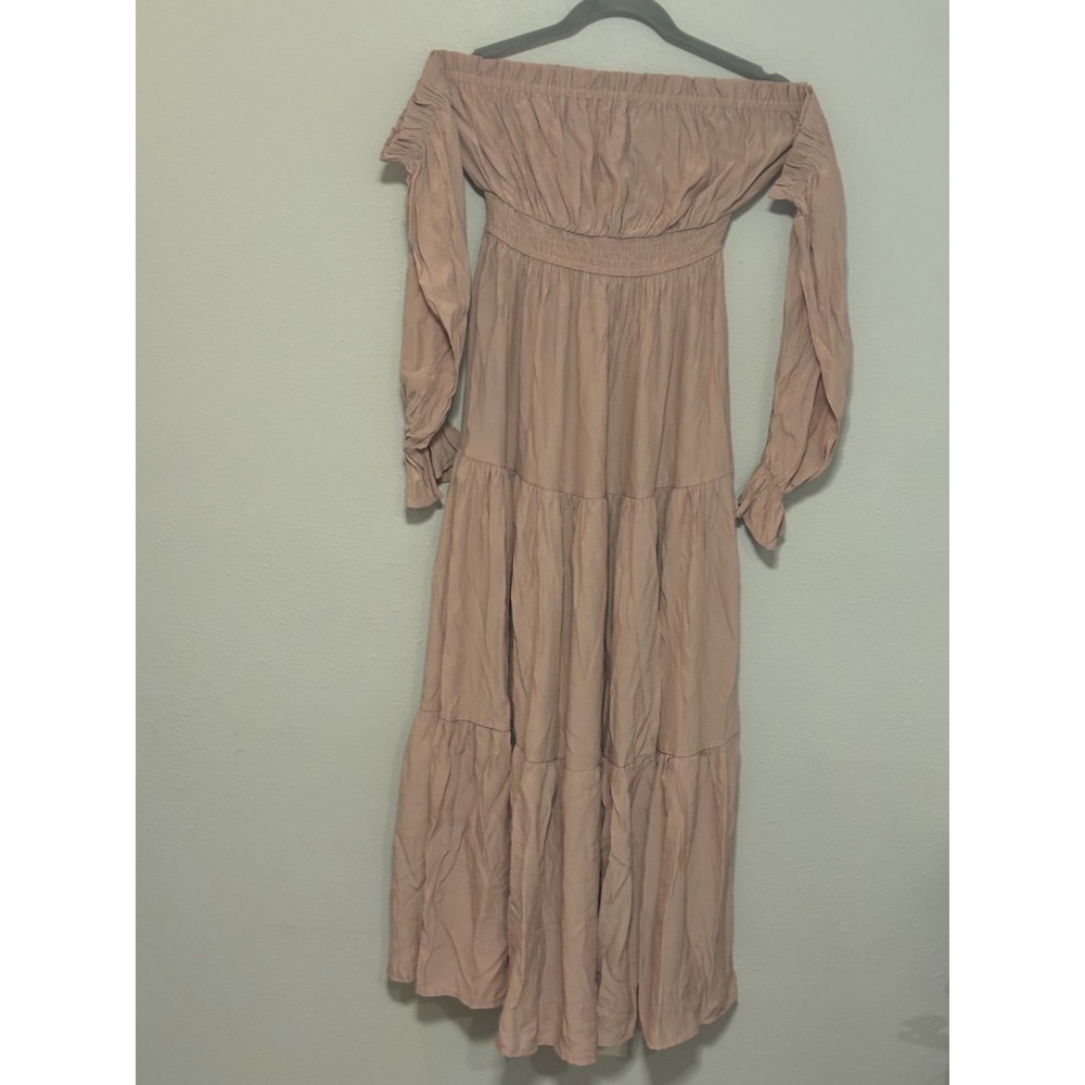 Zesica Maxi Dress Women's Size XS Dusty Rose Front-Slit Off-The-Shoulder - Picture 2 of 9